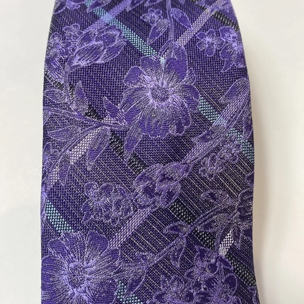 Nordstrom purple floral silk tie NWOT